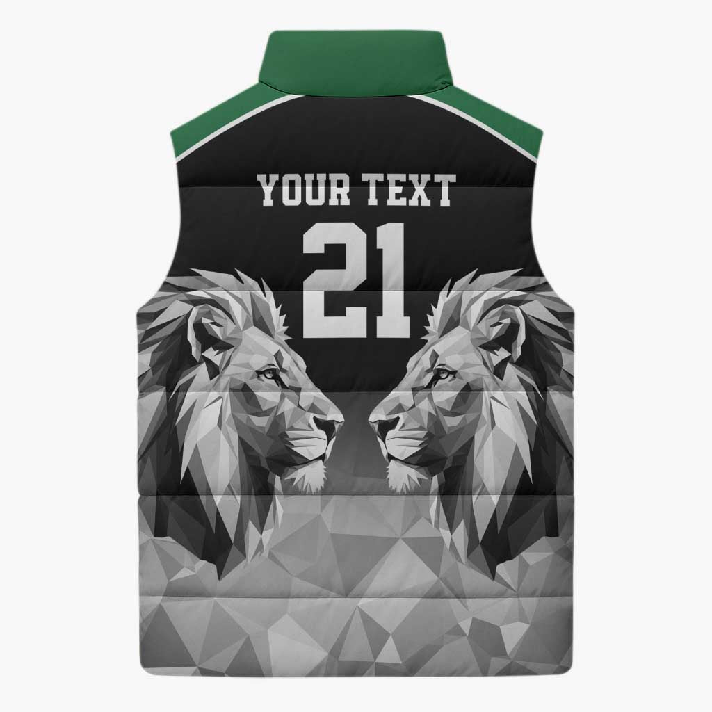 Custom Rugby Africa Kenya Sleeveless Puffer Jacket Black Kenyan 22-23 Motif