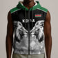 Custom Rugby Africa Kenya Sleeveless Zip Hoodie Black Kenyan 22-23 Motif - African Pride