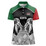 Custom Rugby Africa Kenya Women Polo Shirt Black Kenyan 22-23 Motif - African Pride