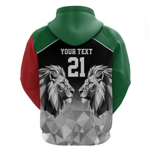 Custom Rugby Africa Kenya Zip Hoodie Black Kenyan 22-23 Motif - African Pride
