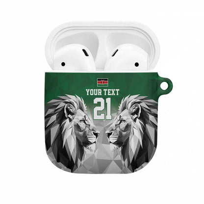 Custom Rugby Africa Kenya AirPods Case Green Kenyan 22-23 Motif