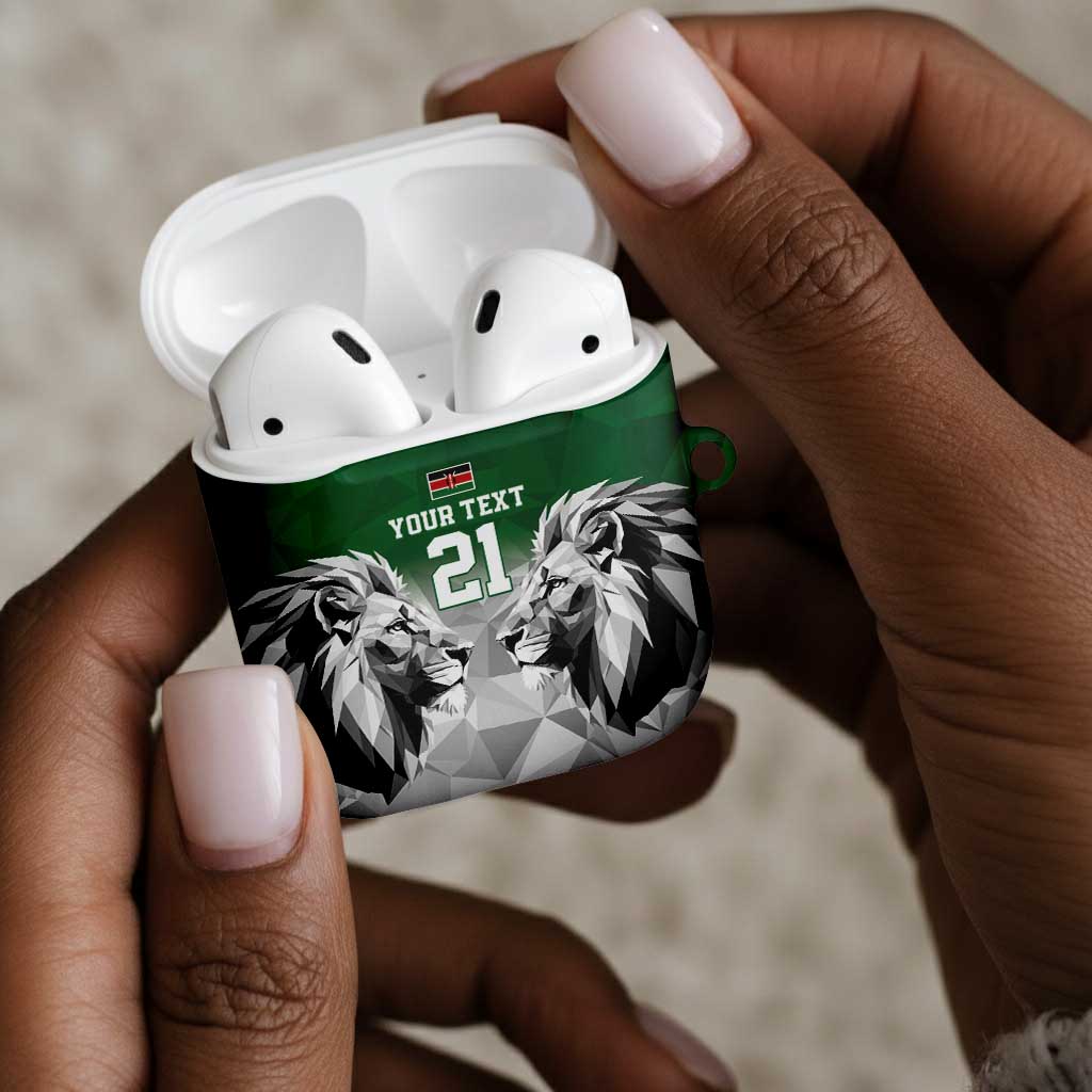 Custom Rugby Africa Kenya AirPods Case Green Kenyan 22-23 Motif