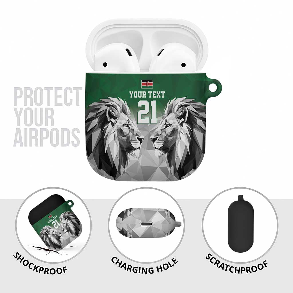 Custom Rugby Africa Kenya AirPods Case Green Kenyan 22-23 Motif
