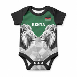 Custom Rugby Africa Kenya Baby Onesie Green Kenyan 22-23 Motif