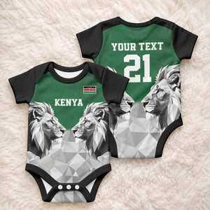 Custom Rugby Africa Kenya Baby Onesie Green Kenyan 22-23 Motif