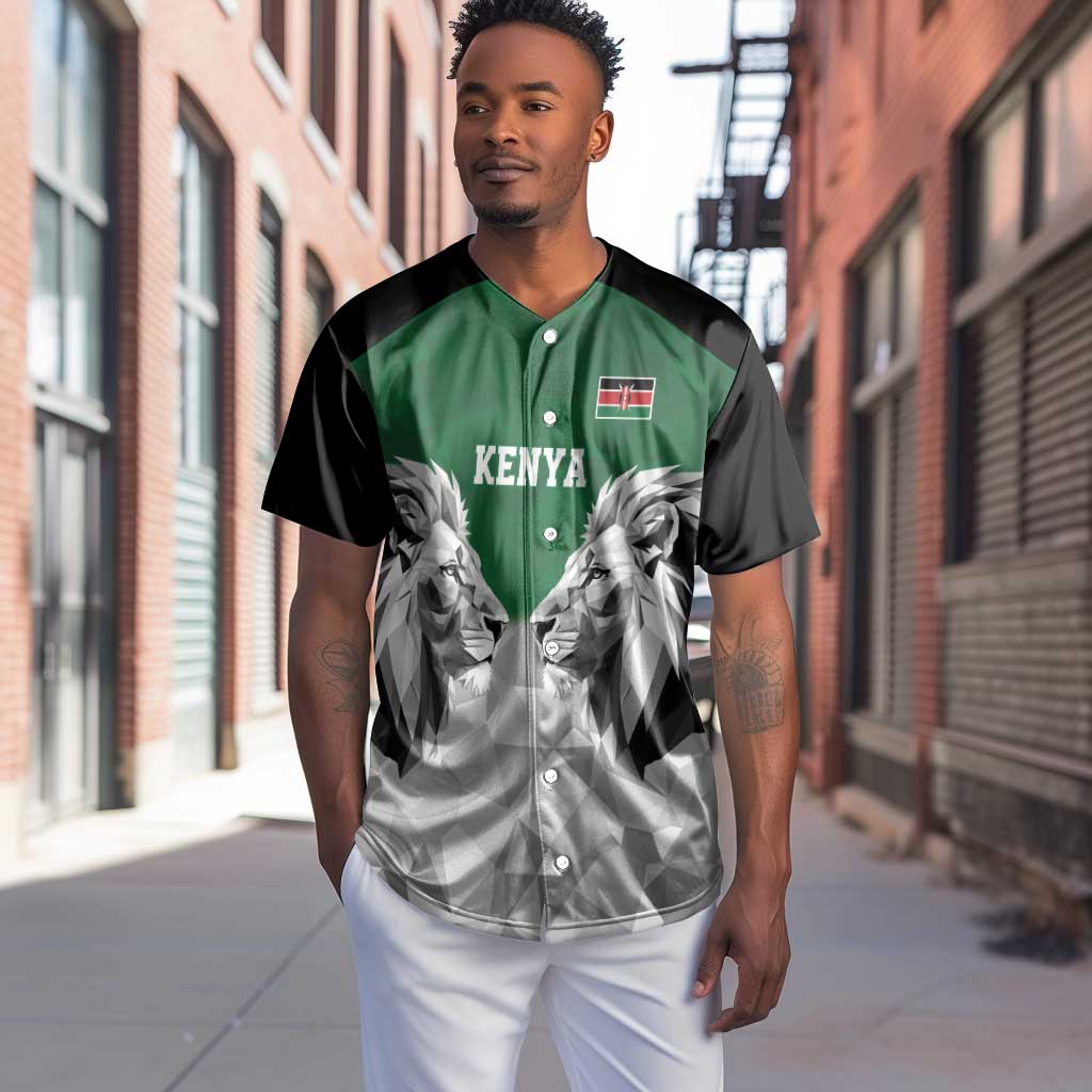 Custom Rugby Africa Kenya Baseball Jersey Green Kenyan 22-23 Motif - African Pride