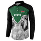 Custom Rugby Africa Kenya Button Sweatshirt Green Kenyan 22-23 Motif