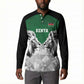 Custom Rugby Africa Kenya Button Sweatshirt Green Kenyan 22-23 Motif