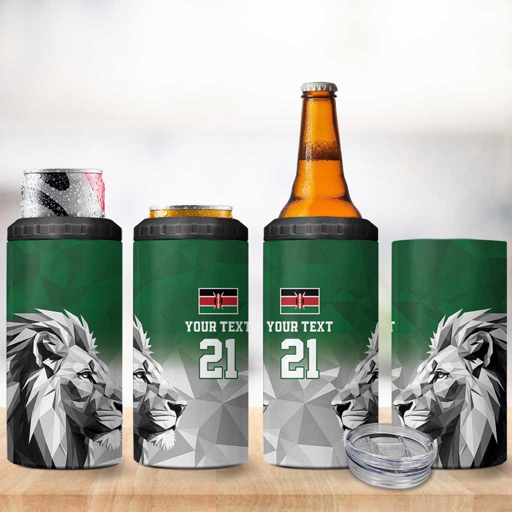 Custom Rugby Africa Kenya 4 in 1 Can Cooler Tumbler Green Kenyan 22-23 Motif - African Pride