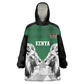 Custom Rugby Africa Kenya Kid Wearable Blanket Hoodie Green Kenyan 22-23 Motif - African Pride