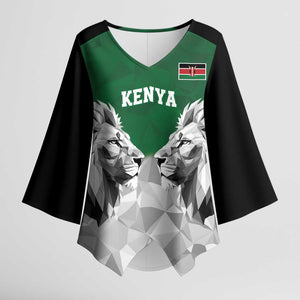 Custom Rugby Africa Kenya Kimono Sleeve Blouse Green Kenyan 22-23 Motif