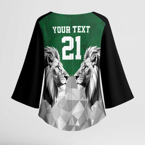 Custom Rugby Africa Kenya Kimono Sleeve Blouse Green Kenyan 22-23 Motif