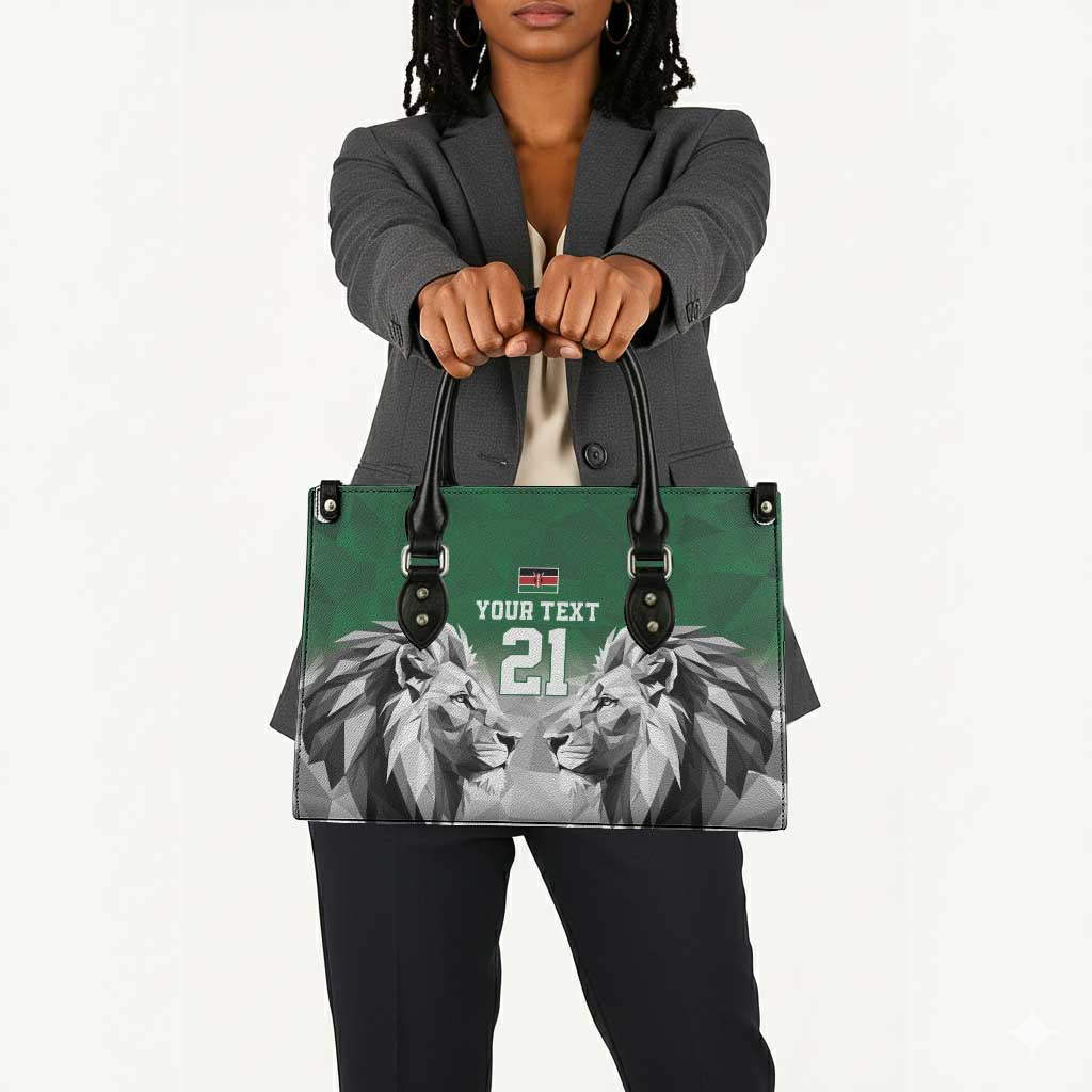 Custom Rugby Africa Kenya Leather Bag Green Kenyan 22-23 Motif