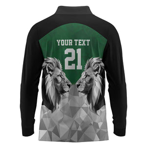 Custom Rugby Africa Kenya Long Sleeve Polo Shirt Green Kenyan 22-23 Motif - African Pride