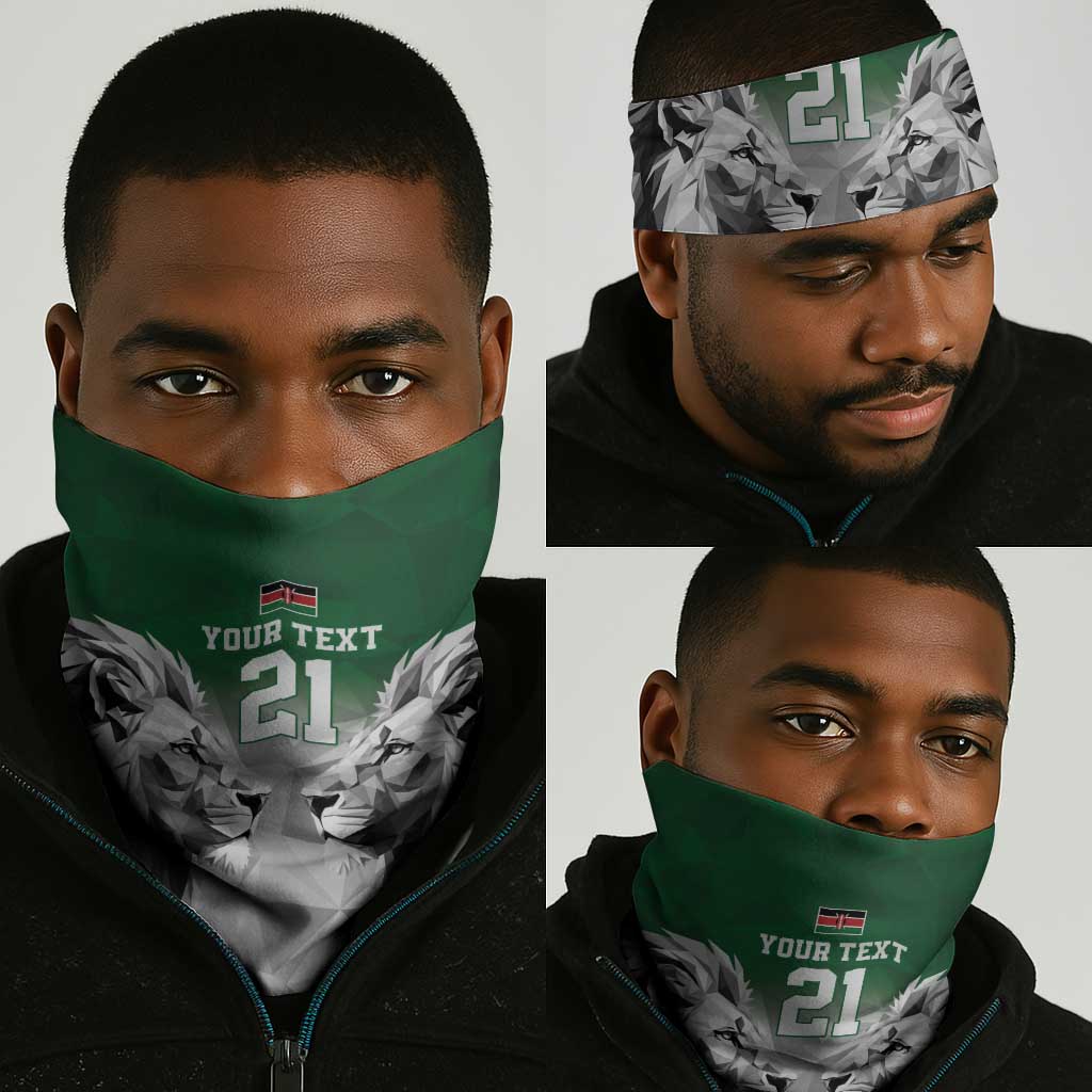 Custom Rugby Africa Kenya Neck Gaiter Green Kenyan 22-23 Motif LT9