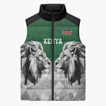 Custom Rugby Africa Kenya Sleeveless Puffer Jacket Green Kenyan 22-23 Motif
