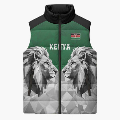 Custom Rugby Africa Kenya Sleeveless Puffer Jacket Green Kenyan 22-23 Motif