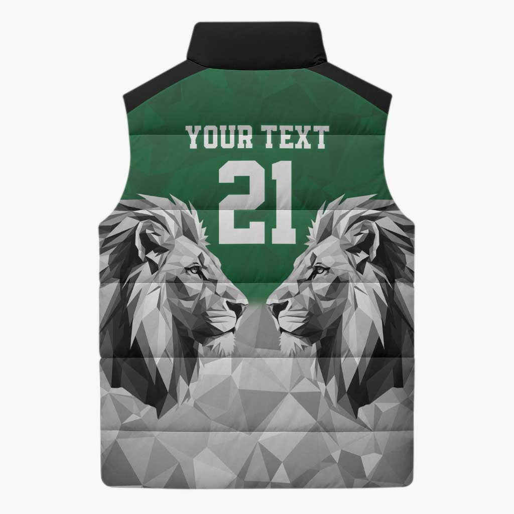 Custom Rugby Africa Kenya Sleeveless Puffer Jacket Green Kenyan 22-23 Motif