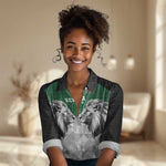 Custom Rugby Africa Kenya Women Casual Shirt Green Kenyan 22-23 Motif - African Pride