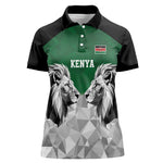 Custom Rugby Africa Kenya Women Polo Shirt Green Kenyan 22-23 Motif - African Pride