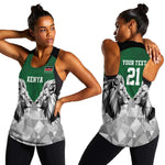 Custom Rugby Africa Kenya Women Racerback Tank Green Kenyan 22-23 Motif - African Pride