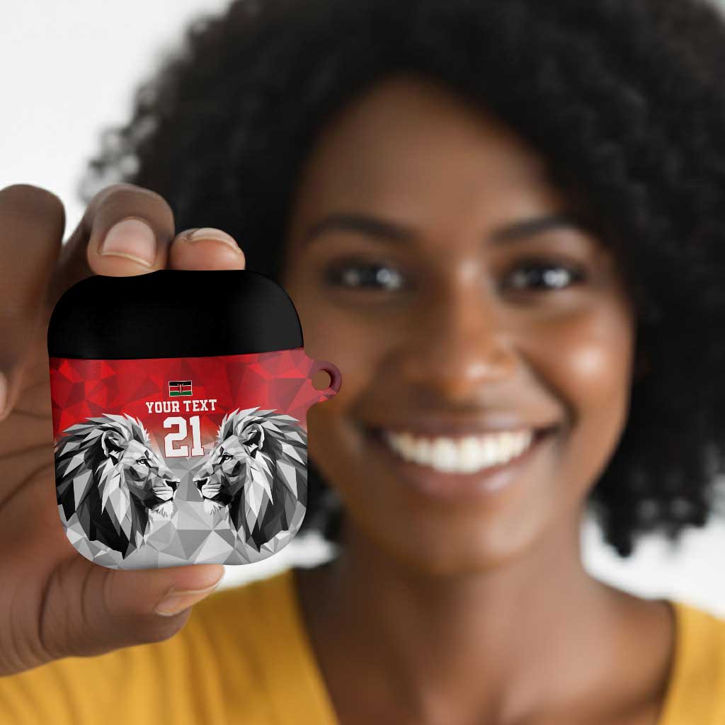 Custom Rugby Africa Kenya AirPods Case Red Kenyan 22-23 Motif