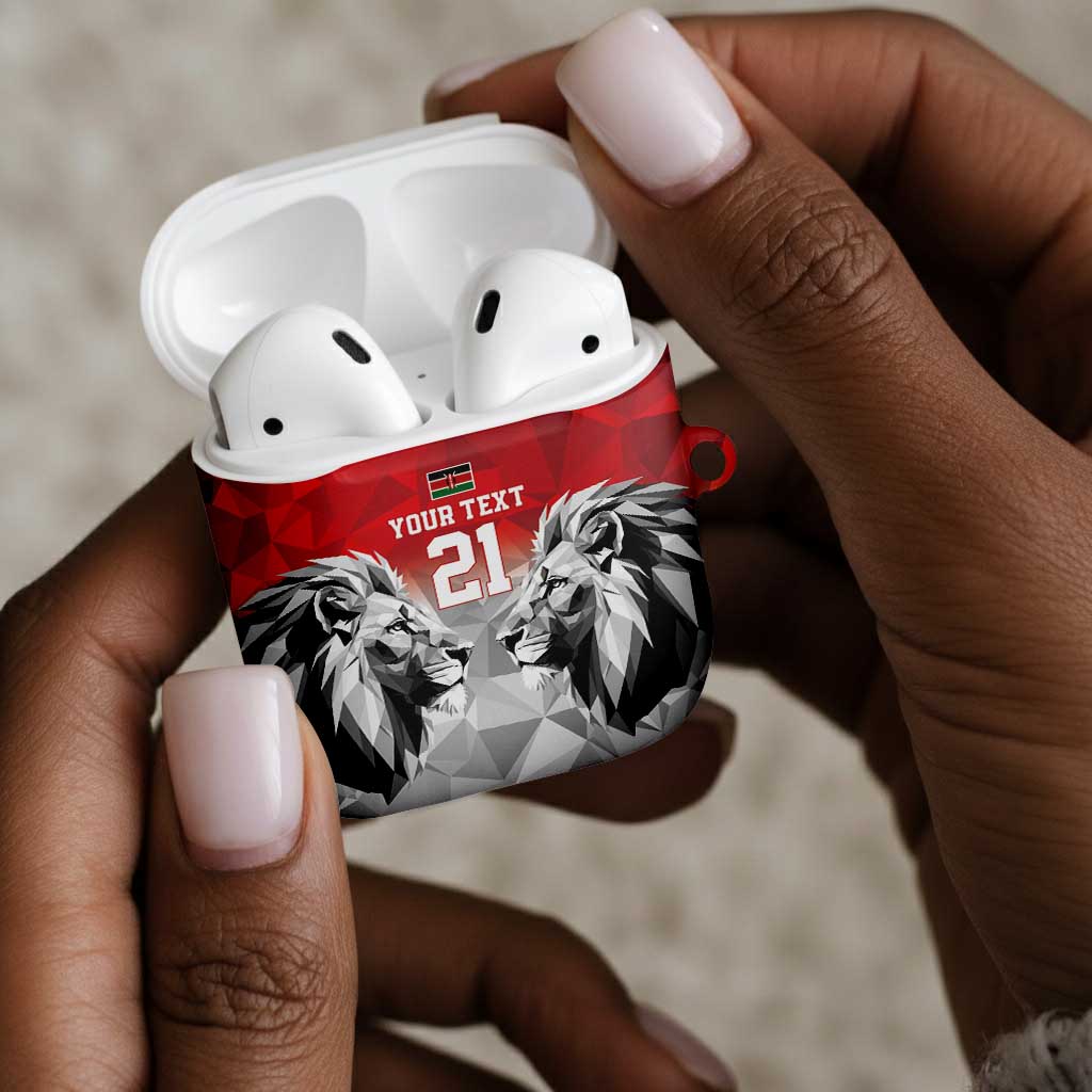 Custom Rugby Africa Kenya AirPods Case Red Kenyan 22-23 Motif