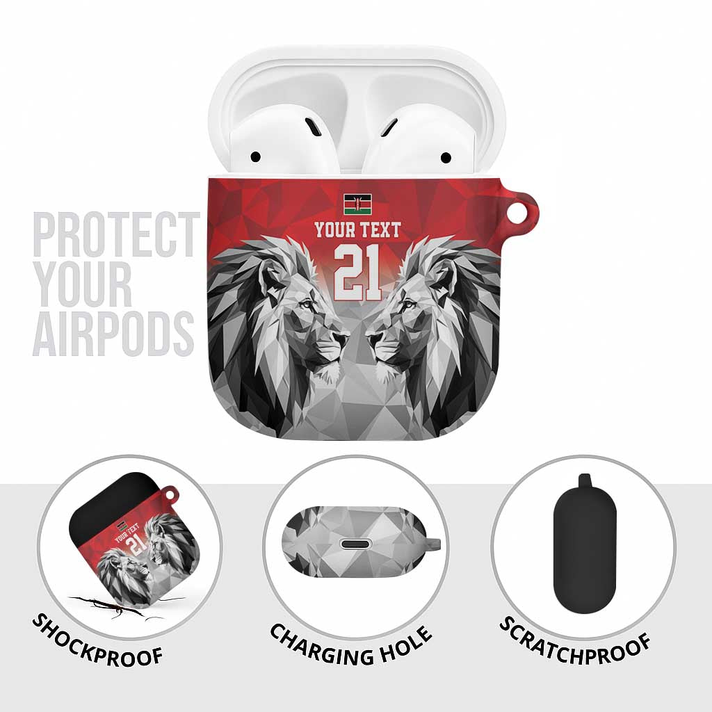 Custom Rugby Africa Kenya AirPods Case Red Kenyan 22-23 Motif