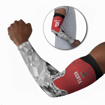 Custom Rugby Africa Kenya Arm Sleeves Red Kenyan 22-23 Motif