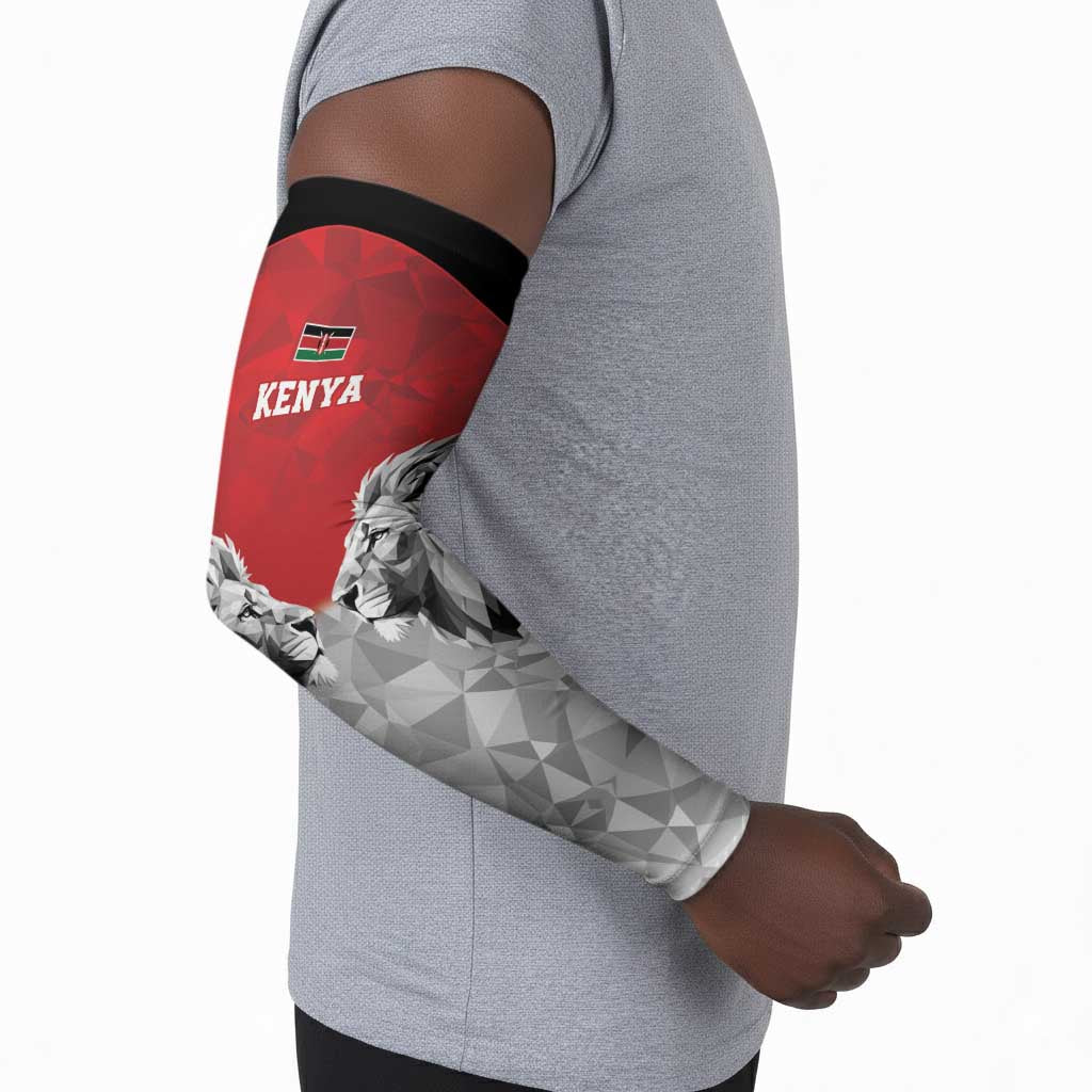 Custom Rugby Africa Kenya Arm Sleeves Red Kenyan 22-23 Motif