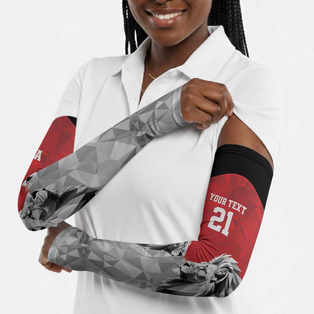 Custom Rugby Africa Kenya Arm Sleeves Red Kenyan 22-23 Motif