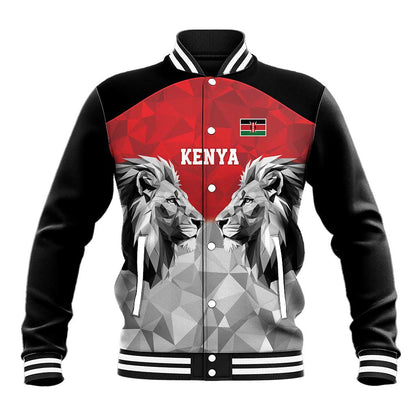 Custom Rugby Africa Kenya Baseball Jacket Red Kenyan 22-23 Motif - African Pride