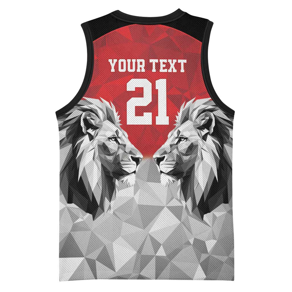 Custom Rugby Africa Kenya Basketball Jersey Red Kenyan 22-23 Motif LT9