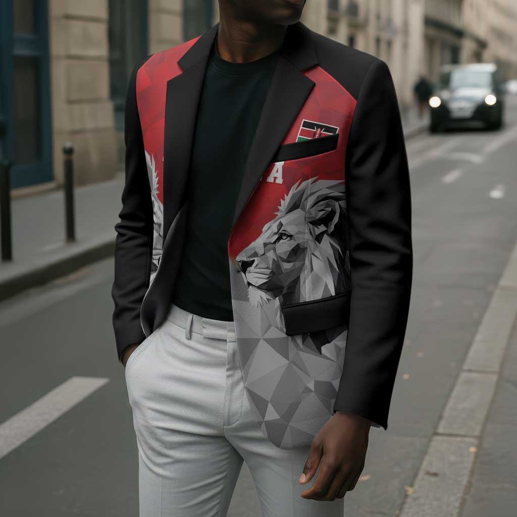 Custom Rugby Africa Kenya Blazer Red Kenyan 22-23 Motif