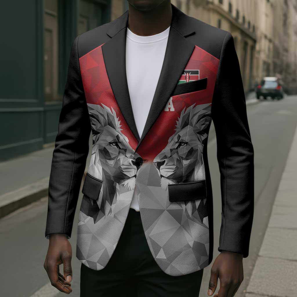 Custom Rugby Africa Kenya Blazer Red Kenyan 22-23 Motif