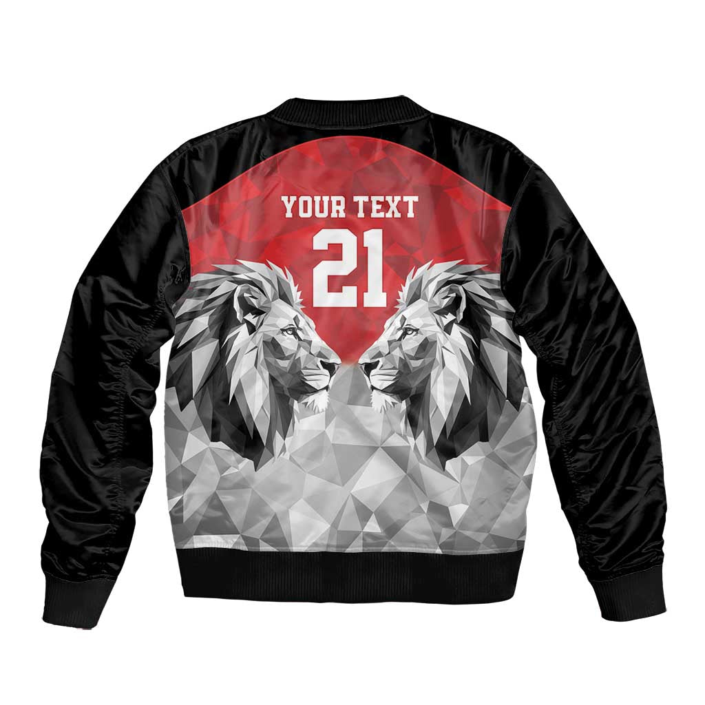 Custom Rugby Africa Kenya Bomber Jacket Red Kenyan 22-23 Motif - African Pride