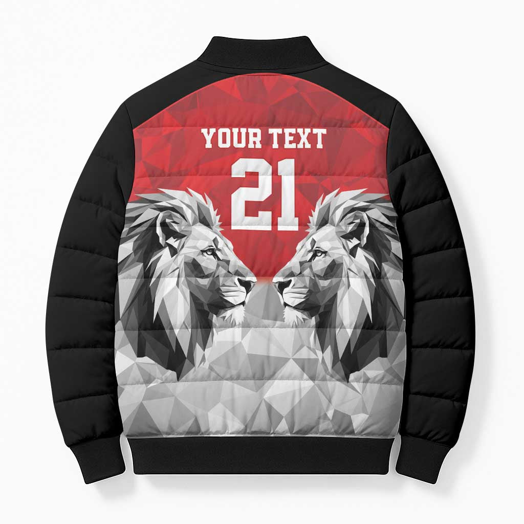 Custom Rugby Africa Kenya Bomber Puffer Jacket Red Kenyan 22-23 Motif
