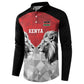 Custom Rugby Africa Kenya Button Sweatshirt Red Kenyan 22-23 Motif
