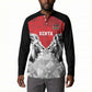 Custom Rugby Africa Kenya Button Sweatshirt Red Kenyan 22-23 Motif