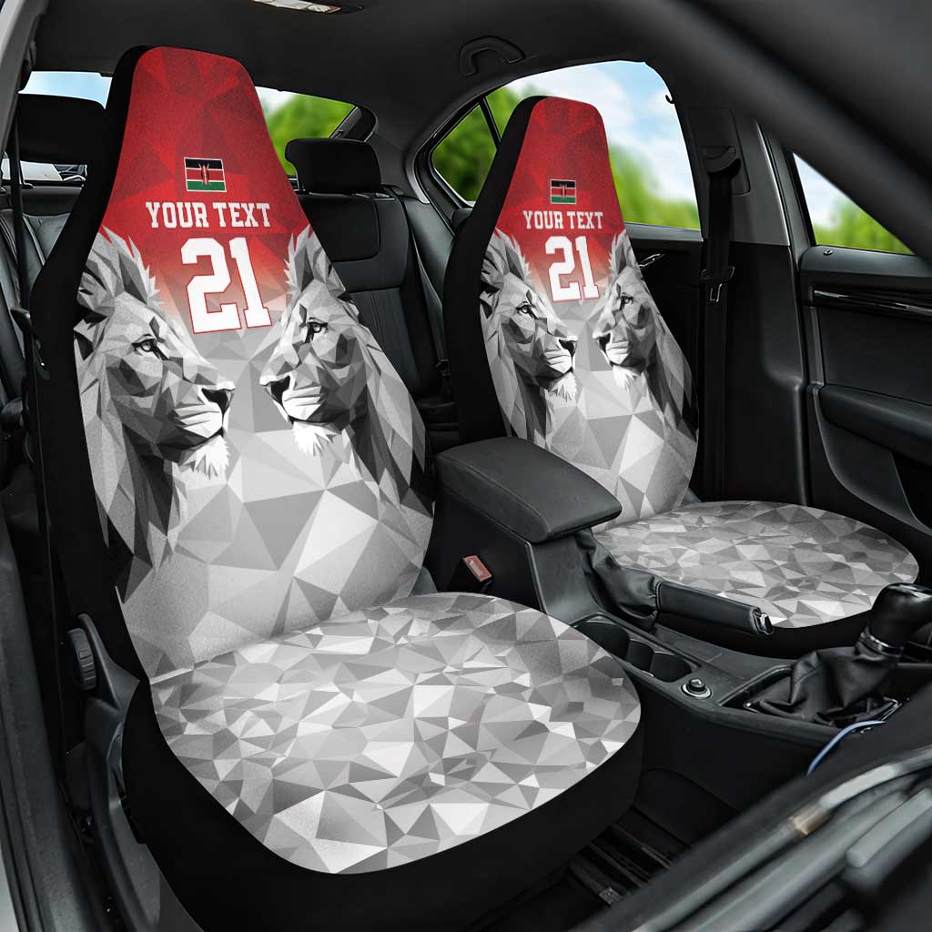 Custom Rugby Africa Kenya Car Seat Cover Red Kenyan 22-23 Motif - African Pride