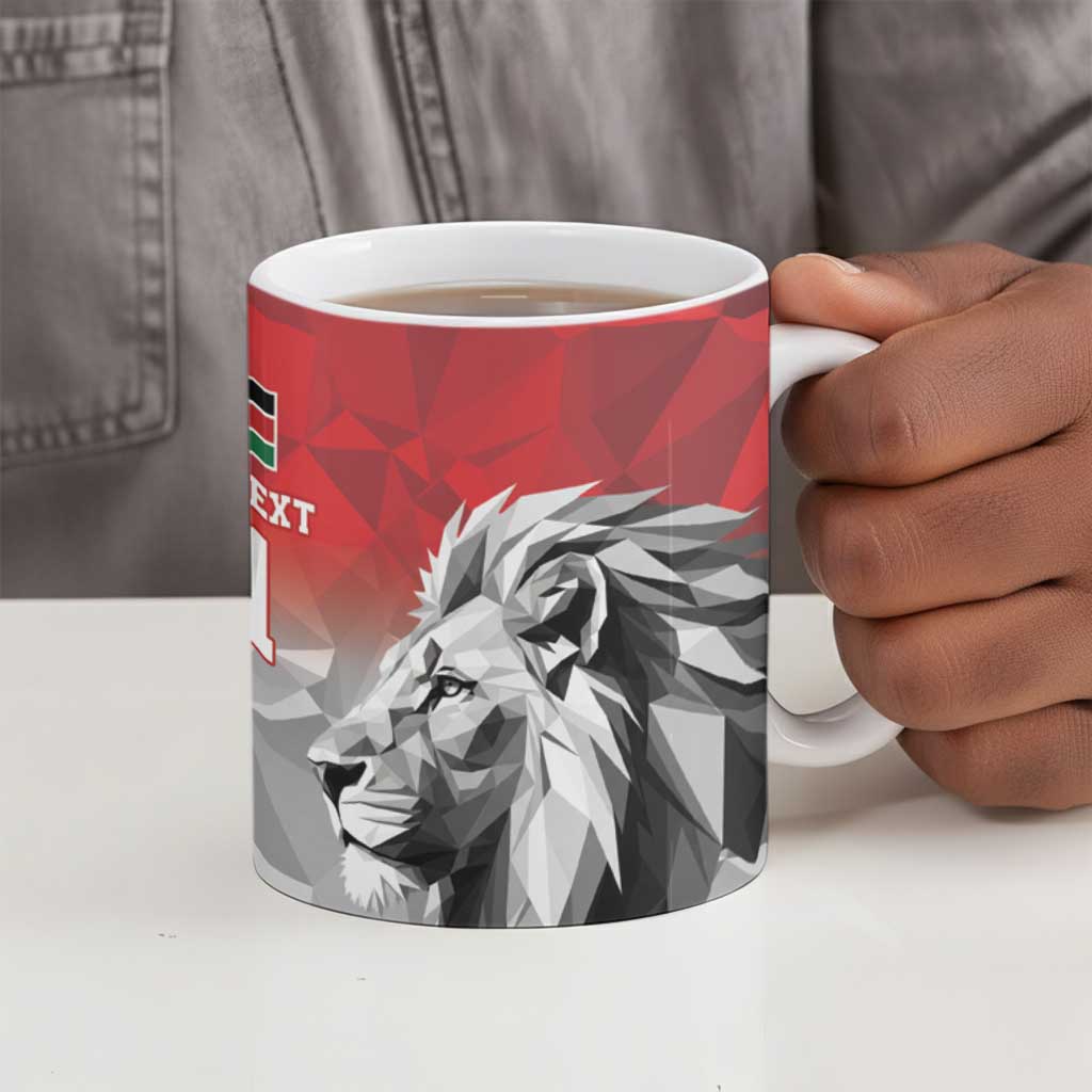 Custom Rugby Africa Kenya Ceramic Mug Red Kenyan 22-23 Motif