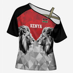 Custom Rugby Africa Kenya Cross Shoulder Shirt Red Kenyan 22-23 Motif
