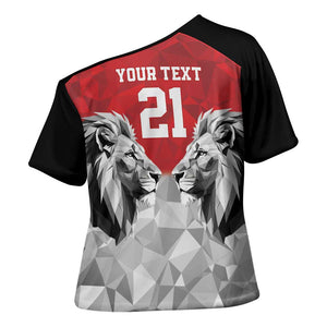 Custom Rugby Africa Kenya Cross Shoulder Shirt Red Kenyan 22-23 Motif