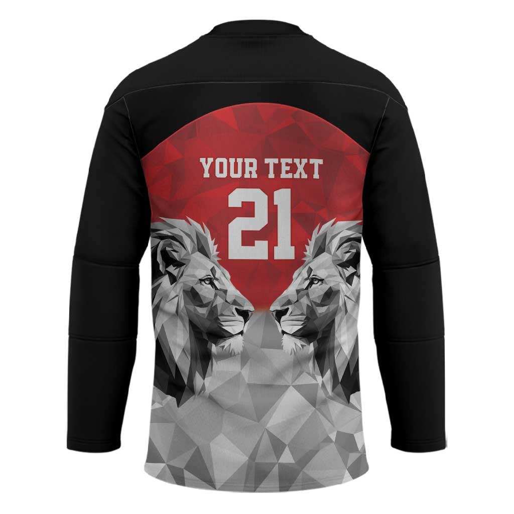 Custom Rugby Africa Kenya Hockey Jersey Red Kenyan 22-23 Motif