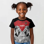 Custom Rugby Africa Kenya Kid T shirt Red Kenyan 22-23 Motif - African Pride