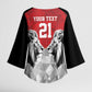Custom Rugby Africa Kenya Kimono Sleeve Blouse Red Kenyan 22-23 Motif