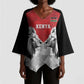 Custom Rugby Africa Kenya Kimono Sleeve Blouse Red Kenyan 22-23 Motif