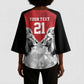 Custom Rugby Africa Kenya Kimono Sleeve Blouse Red Kenyan 22-23 Motif