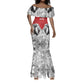 Custom Rugby Africa Kenya Mermaid Dress Red Kenyan 22-23 Motif - African Pride