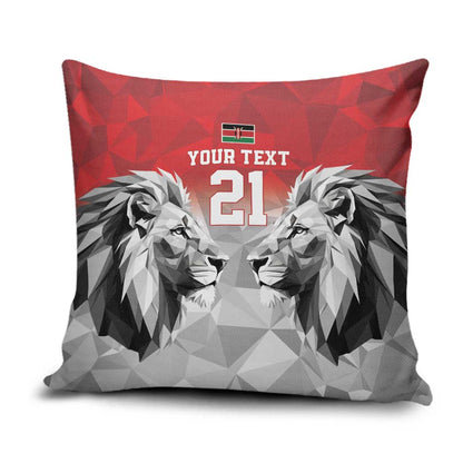 Custom Rugby Africa Kenya Pillow Cover Red Kenyan 22-23 Motif